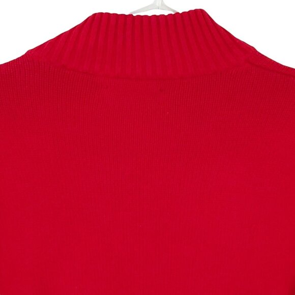 CHAPS Fair Isle Sweater Jumper Men's L 1/4 Zip Knit Snowflakes Winter Ski Nordic - Picture 11 of 13